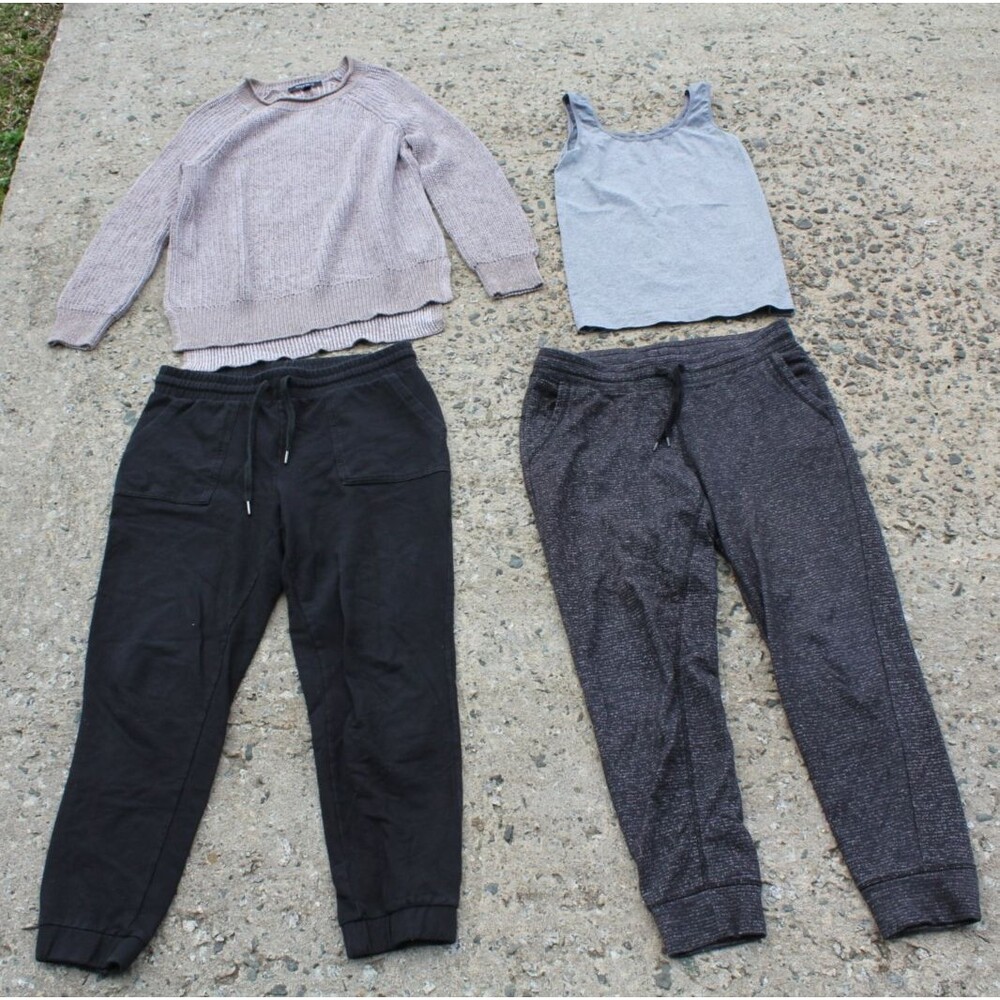 Lot Of 4 Women's Size Medium Capsule Wardrobe Athletic Sweater Tank Jogger Pants